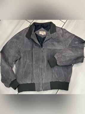 Vtg The Fox Collection Suede Leather Western Cowboy Coat Men’s Sz L Gray